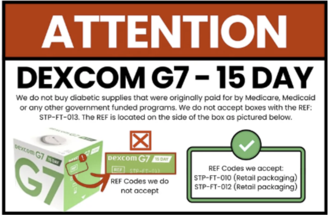 Sell your unused Dexcom G7 15 Day sensors for cash